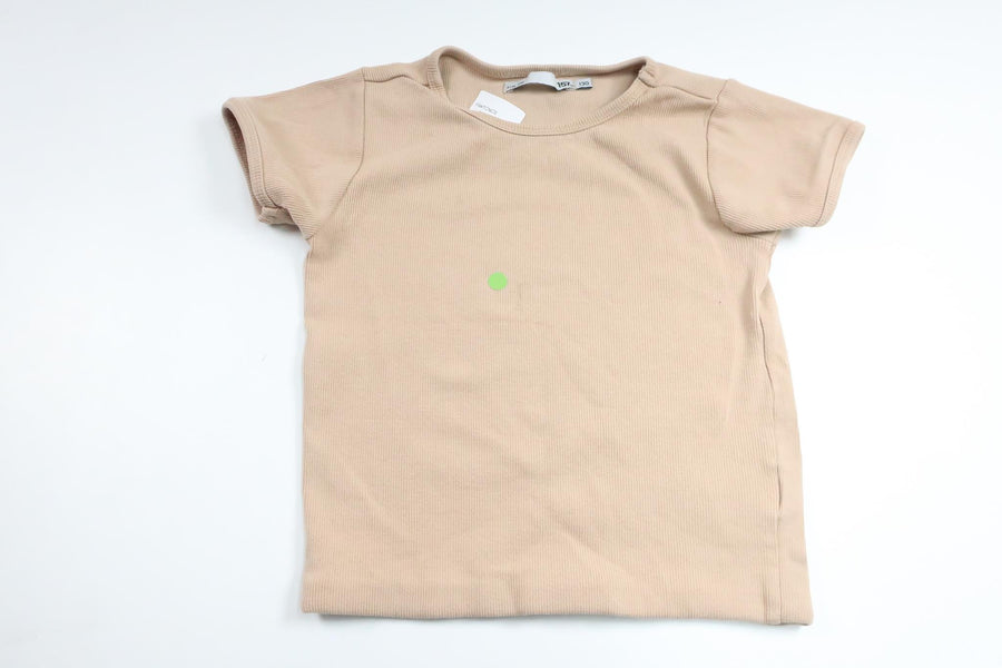Ribbet t-shirt fra Lager 157 - Størrelse 130 - Beige