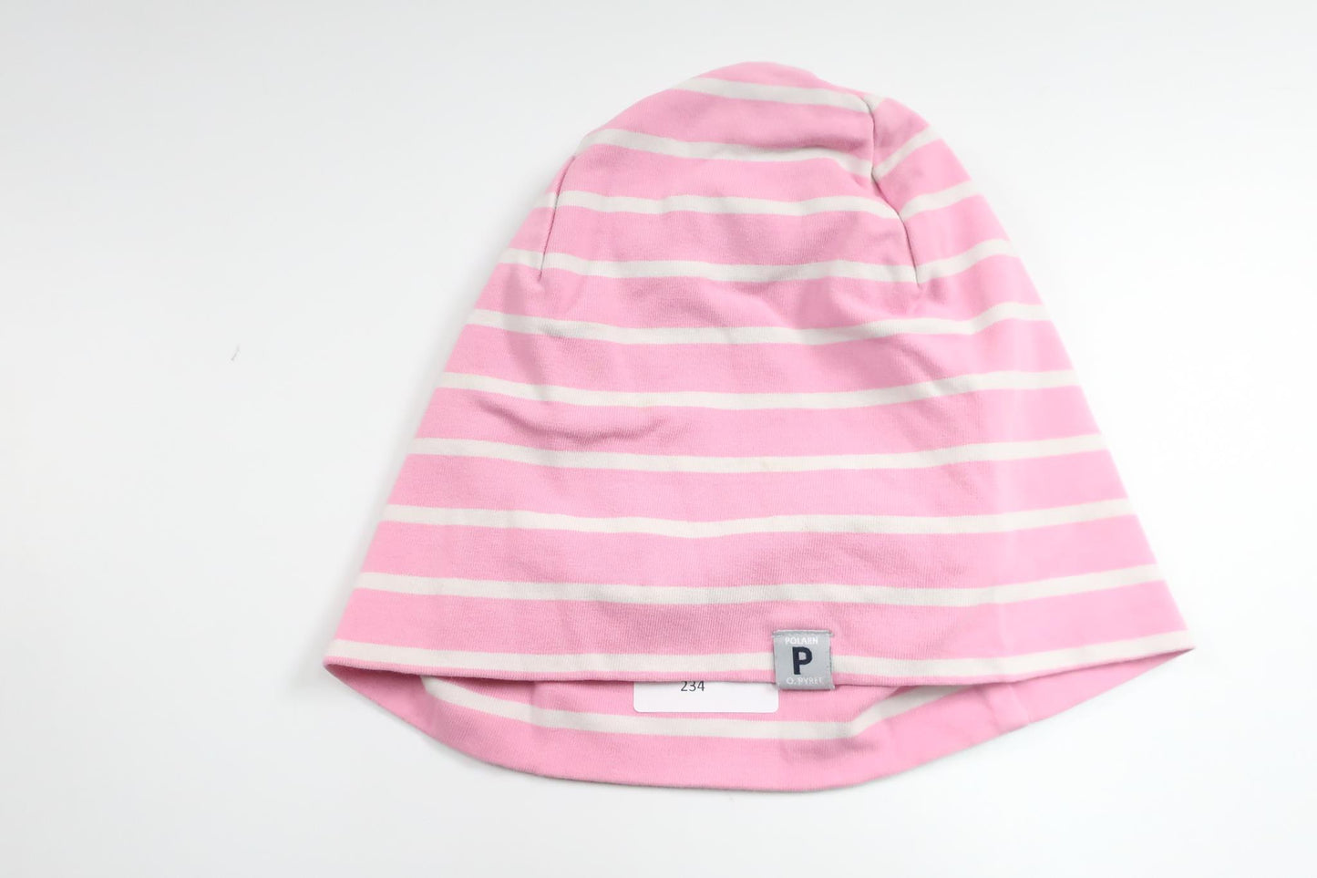 Stribet hue fra Polarn o. Pyret - Størrelse 52/54 - Lyserød