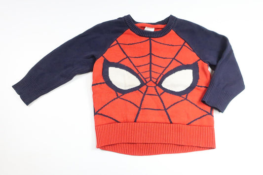 Strikket sweater med Spiderman fra C&A - Størrelse 92 - Rød