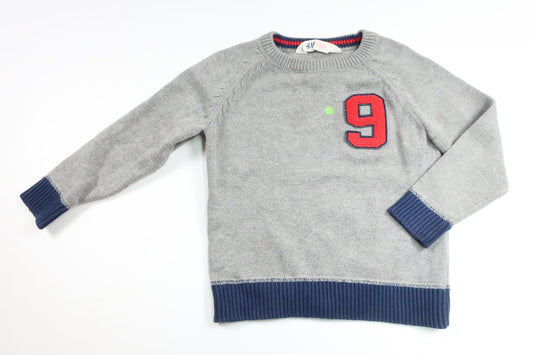 Strikket sweater fra H&M - Størrelse 98/104 - Grå