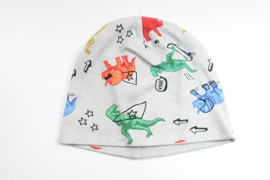 Hue med dinosaurer fra H&M - Størrelse 110/128 - Grå