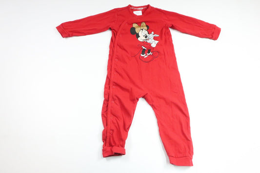 Pyjamas med Minnie fra H&M - Størrelse 74/80 - Rød
