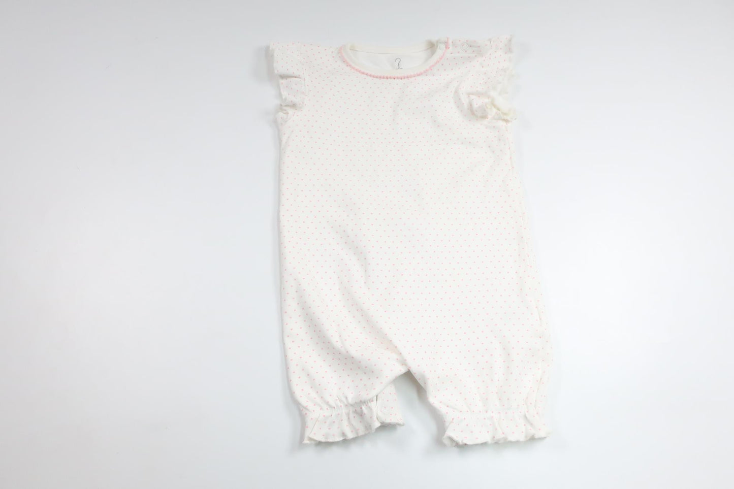 Prikket pyjamas fra Pytteliten - Størrelse 86 - Hvid