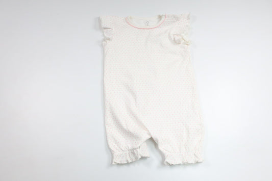 Prikket pyjamas fra Pytteliten - Størrelse 86 - Hvid