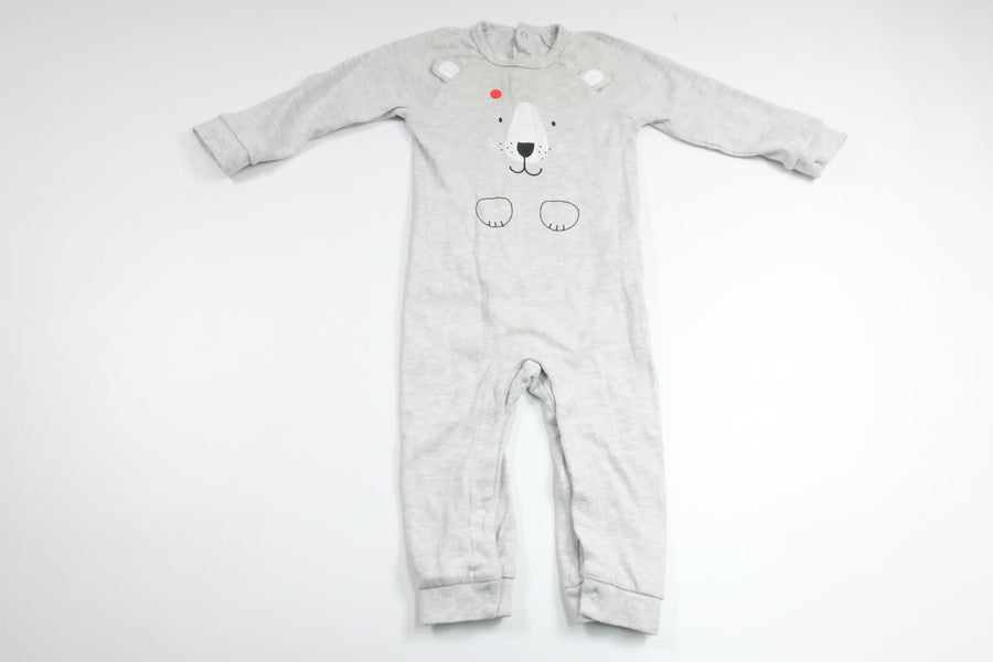 Pyjamas med bamse fra Pytteliten - Størrelse 74 - Grå