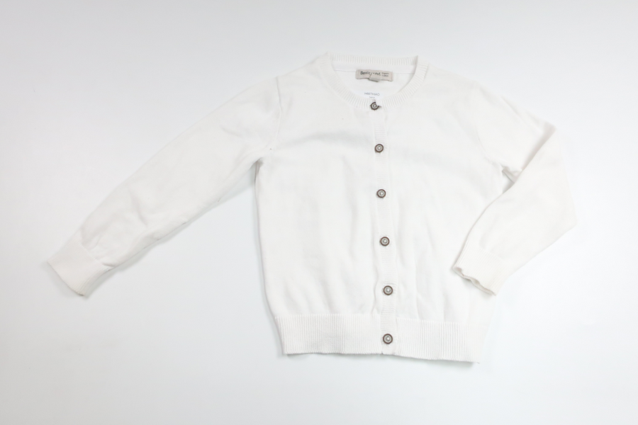 Strikket cardigan fra Basic U - Størrelse 86 - Hvid