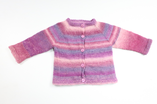 Strikket cardigan fra Hemstickat - Størrelse 68 - Lilla