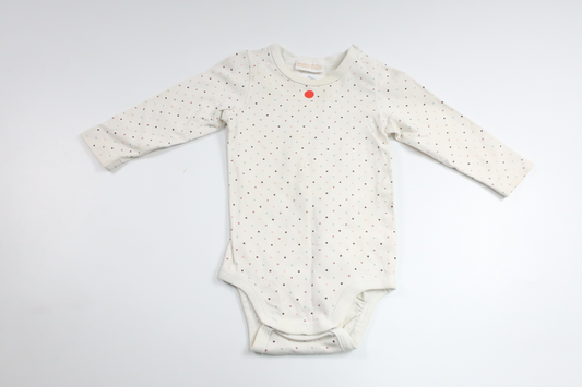 Prikket bodysuit fra Lindex - Størrelse 62 - Off-white