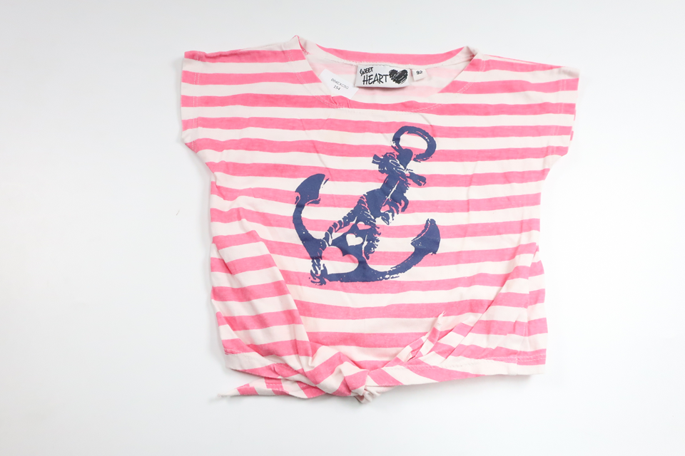 Stribet sweater fra Sweet Heart - Størrelse 92 - Lyserød