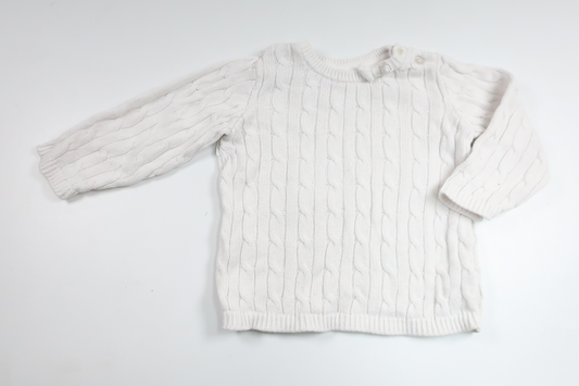 Strikket sweater fra H&M - Størrelse 80 - Hvid
