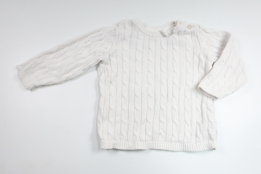 Strikket sweater fra H&M - Størrelse 80 - Hvid
