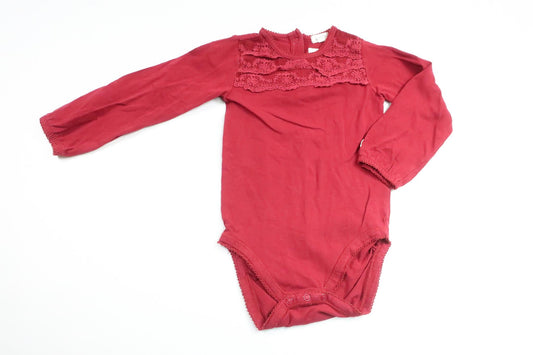 Bodysuit fra Newbie - Størrelse 86 - Bordeauxrød