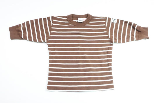 Stribet sweater fra Polarn o. Pyret - Størrelse 62 - Brun