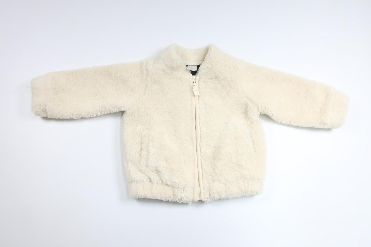 Teddyjakke fra H&M - Størrelse 74 - Off-white