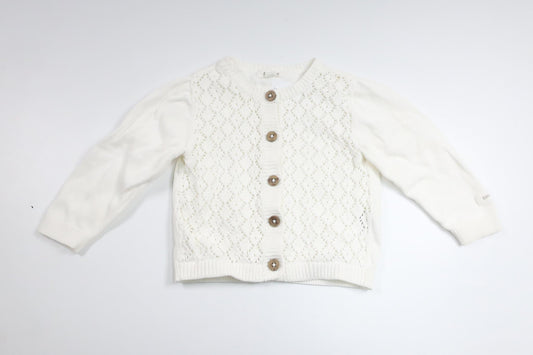 Strikket cardigan fra Newbie - Størrelse 68 - Hvid