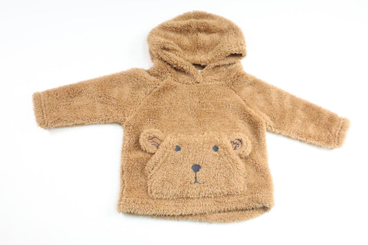 Hættetrøje med bamse i fleece fra My Wear Baby - Størrelse 74 - Brun
