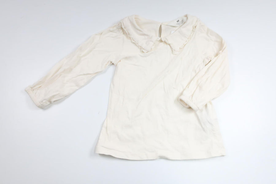 Sweater med krave fra H&M - Størrelse 92/98 - Off-white