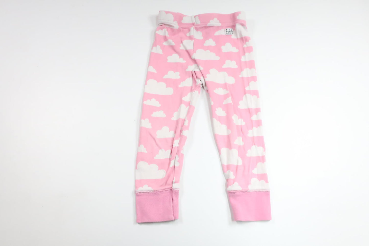 Pyjamasbukser med skyer fra Färg & Form - Størrelse 98 - Lyserød