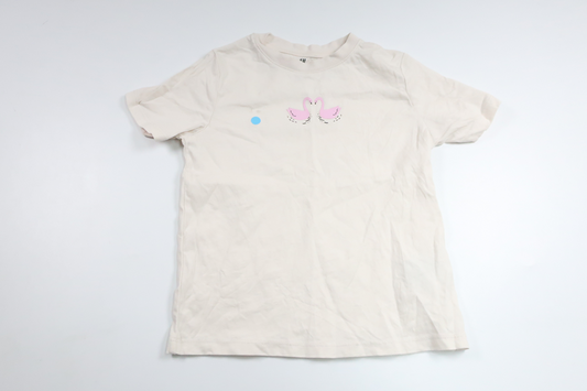T-shirt fra H&M - Størrelse 110/116 - Hvid