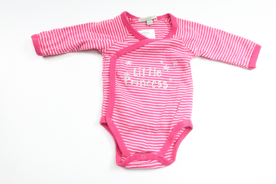 Stribet bodysuit fra Prémaman - Størrelse 50/56 - Pink