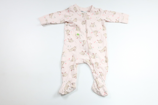 Pyjamas med kaniner fra H&M - Størrelse 62 - Lyserød