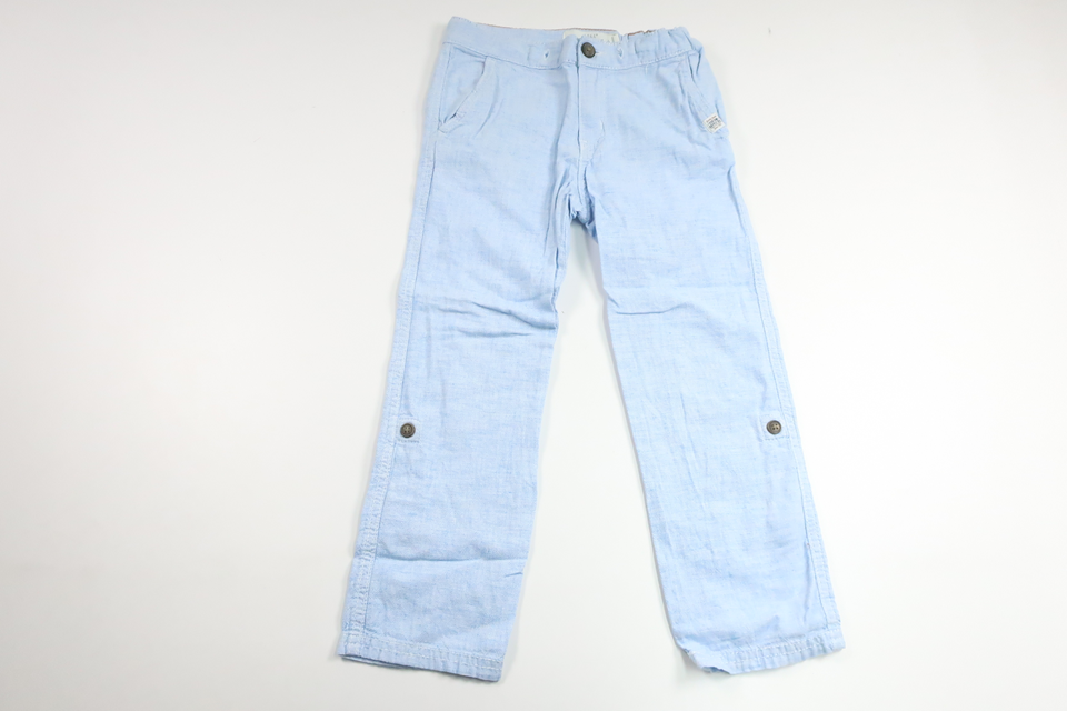 Bukser i hørmix fra H&M - Størrelse 116 - Blå