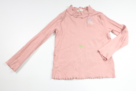 Ribstrikket sweater fra H&M - Størrelse 122/128 - Lyserød