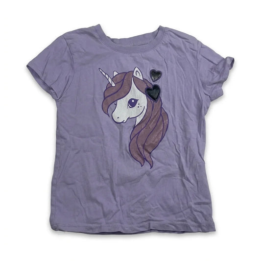 Mønstret T-shirt fra H&M - Størrelse 110/116 - Lilla