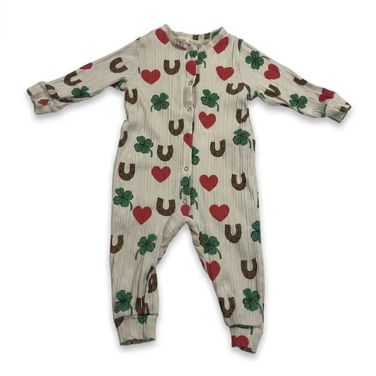 Mønstret pyjamas fra Mini Rodini - Størrelse 68/74 - Beige