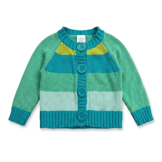 Stribet cardigan fra Lindex - Størrelse 56 - Grøn