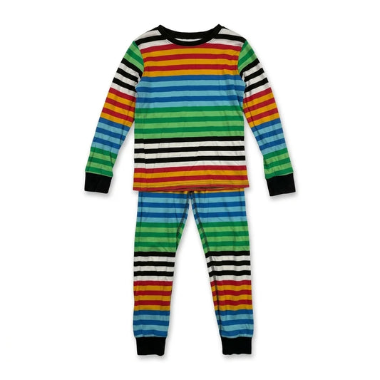 Randig pyjamas från H&M - Storlek 122/128 - Grön