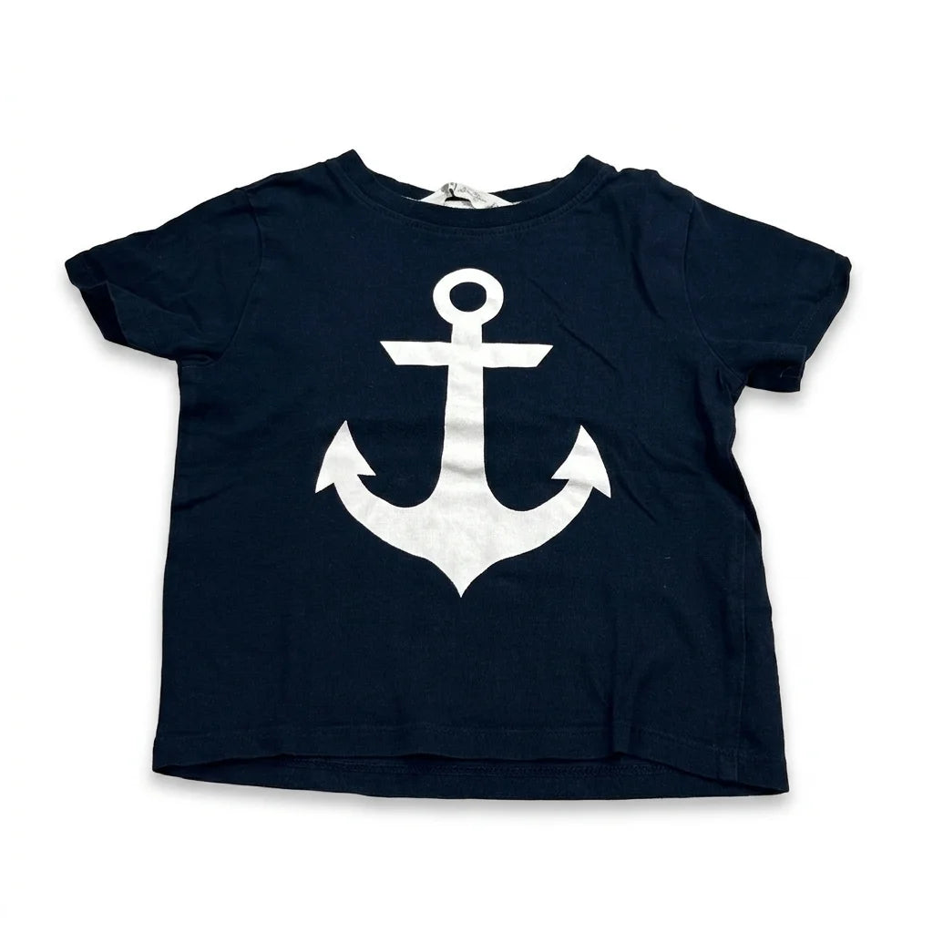 Mönstrad t-shirt från H&M - Storlek 92 - Marinblå