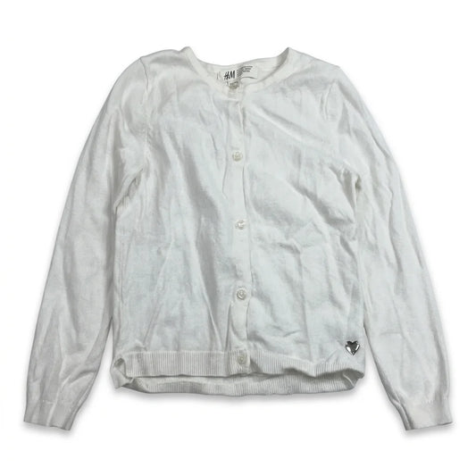 Cardigan fra H&M - Størrelse 110/116 - Hvid