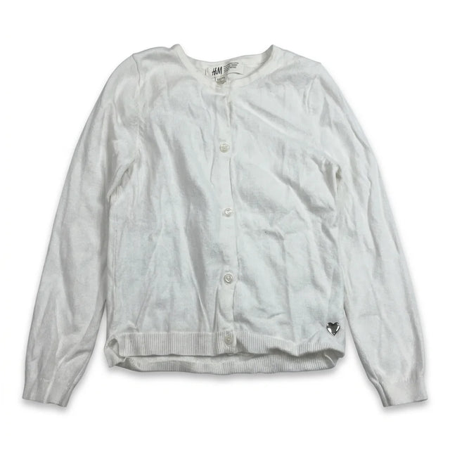 Cardigan fra H&M - Størrelse 110/116 - Hvid