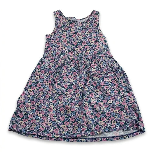 Blommig klänning från H&M - Storlek 110/116 - Marinblå