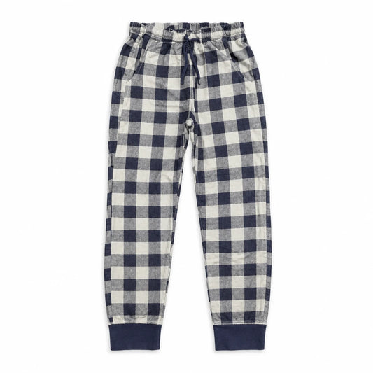 Rutig pyjamas från Lindex - Storlek 122/128 - Benvit