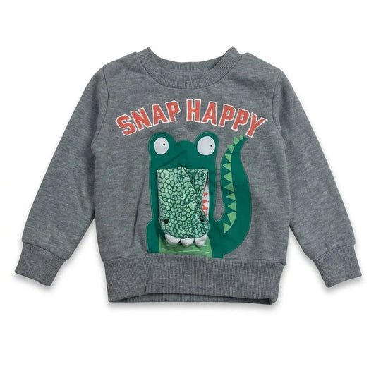 Mönstrad sweatshirt från Mini Rebel - Storlek 80 - Grå