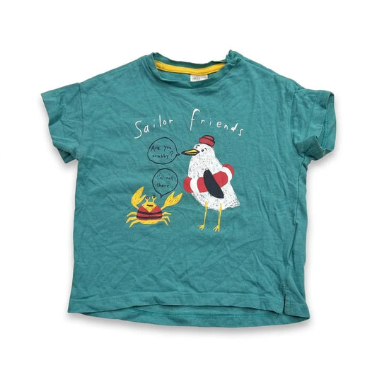 Mønstret t-shirt fra H&M - Størrelse 68 - Turkis
