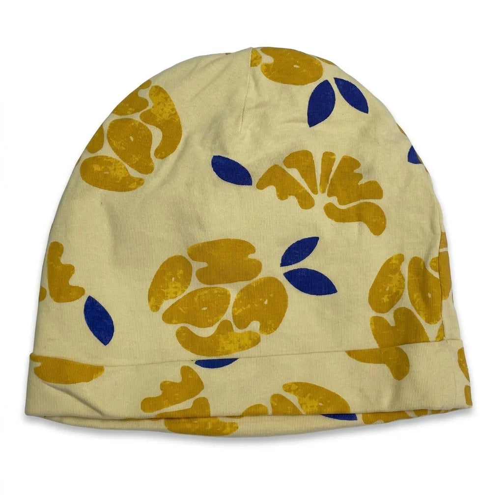 Blomstret hue fra Mini Gina Tricot - Størrelse 48/50 - Gul