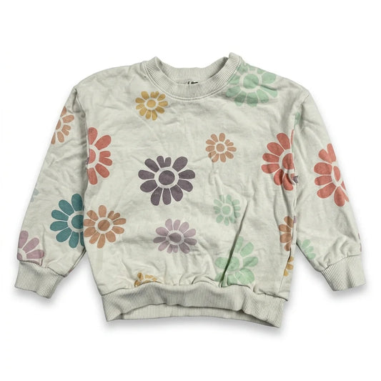Blommig sweatshirt från eco - Storlek 86 - Vit
