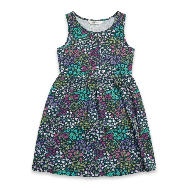 Blomsterkjole fra H&M - Størrelse 110/116 - Marineblå