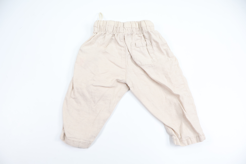 Bukser i linnedblanding fra Lindex - Størrelse 62 - Beige