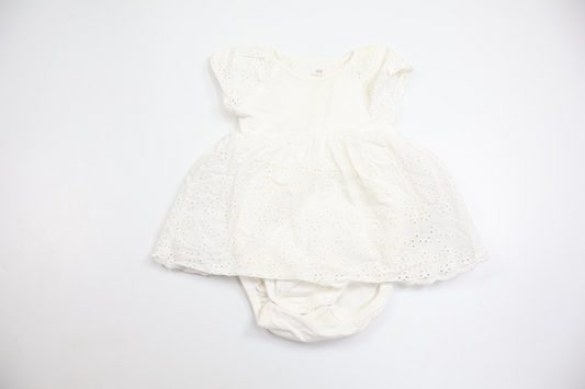 Klänning med inbyggd body från H&M - Storlek 62 - Vit