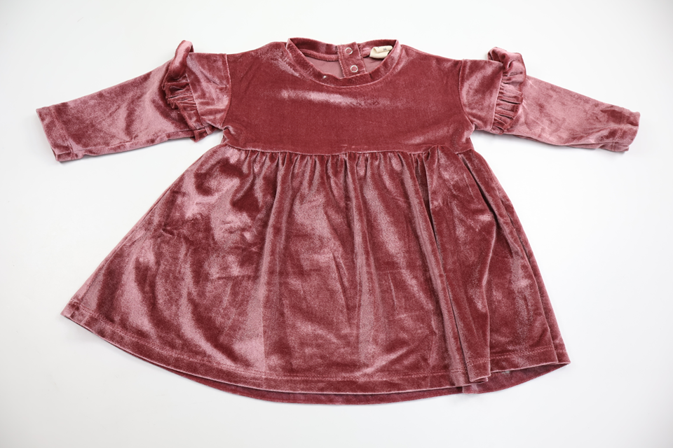 Klänning i velour från Uniq Baby - Storlek 74 - Rosa