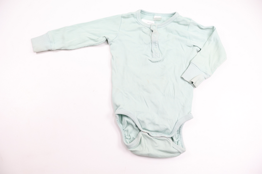 Ribbet bodysuit fra H&M - Størrelse 80 - Grøn