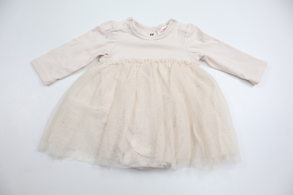 Klänning med inbyggd body från H&M - Storlek 62 - Benvit