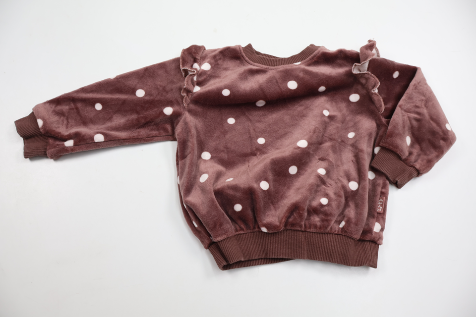 Prickig tröja i velour från My Wear Baby - Storlek 74 - Lila