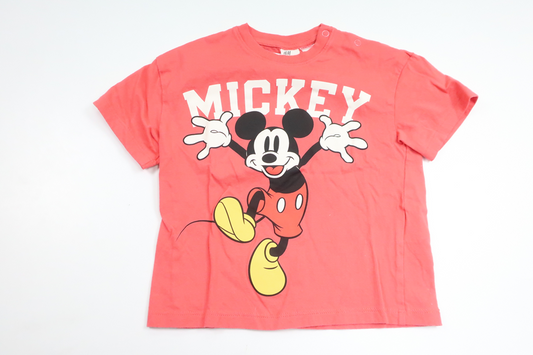 T-shirt med Mickey Mouse fra H&M - Størrelse 92 - Rosa