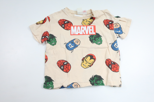 T-shirt med superhelte fra H&M - Størrelse 92 - Råhvid