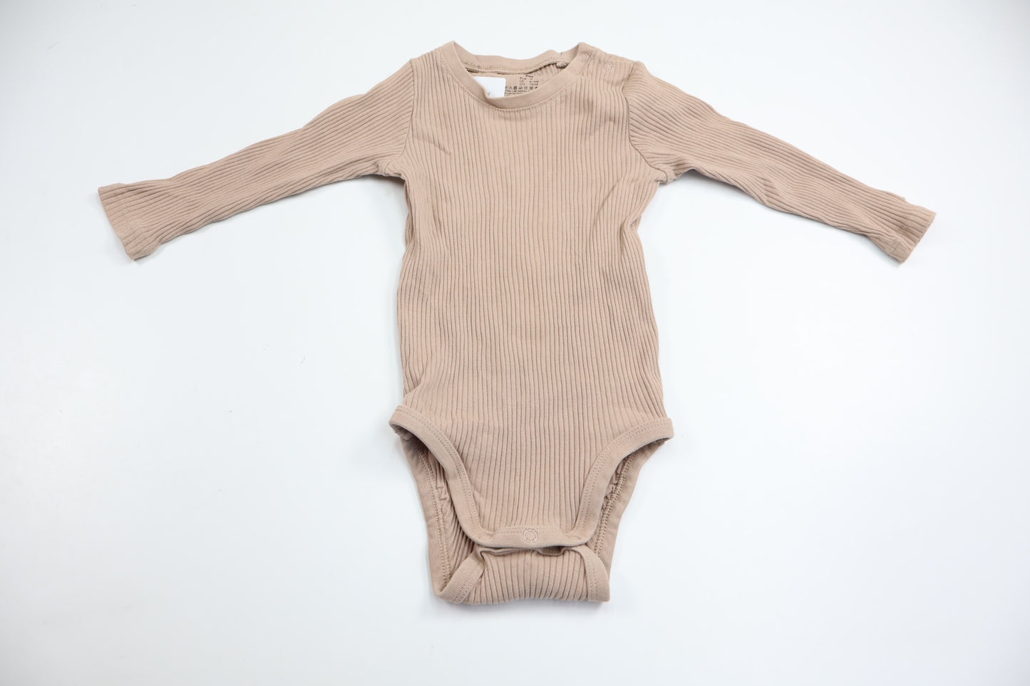 Ribbad body från Lindex - Storlek 74 - Beige